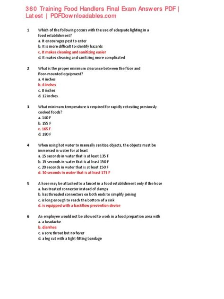 Master 360 Food Handlers Final With Our Expert Answers